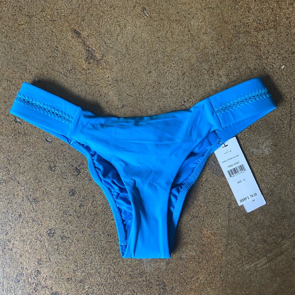 NWT Pilyq Tropics Stitched Tab Teeny Bikini Swim Bottom